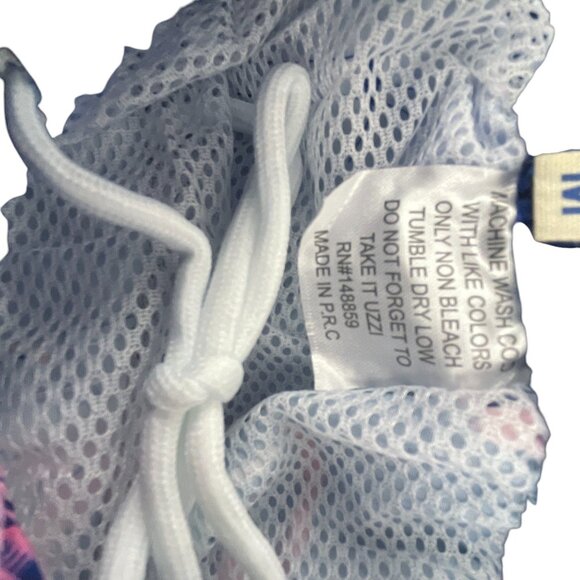 UZZI Boys Swim Trunks Blue & Pink Palm Tree Print L Quick-Dry Elastic Waistband - Picture 4 of 8